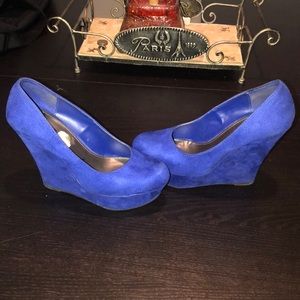 Royal Blue Wedge Heels